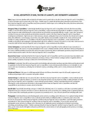 Boot Camp Las Vegas Waiver of Liability