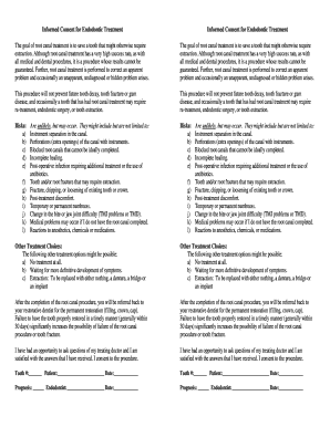 Informed Consent for Endodontic Treatment