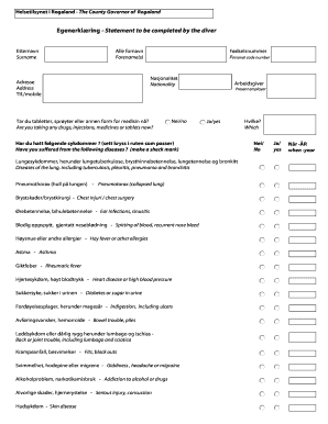 Diver Medical Statement