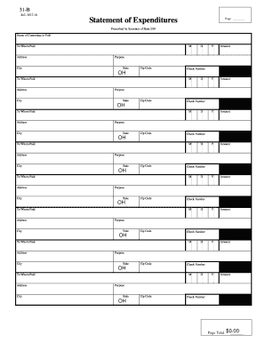 Statement of Expenditures Form 31-B