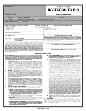 Florida State Bid Invitation