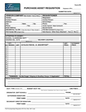 Purchase Asset Requisition Form