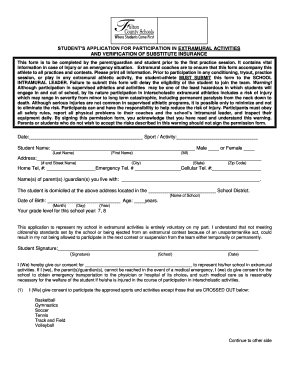 Student Extramural Activity Participation Form