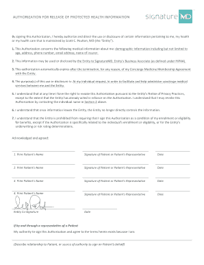 Authorization for Release of Protected Health Information