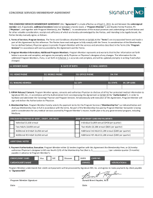 Concierge Services Membership Agreement