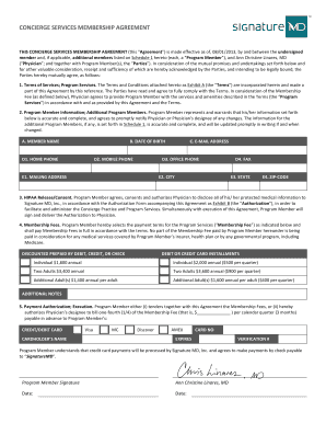 Concierge Services Membership Agreement