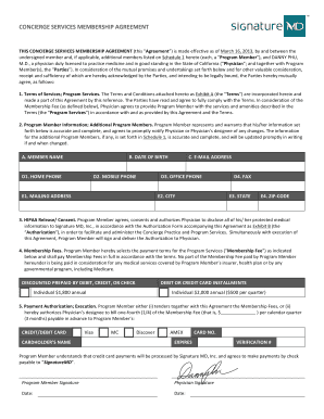 Concierge Services Membership Agreement