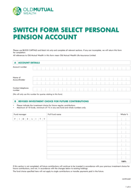 Old Mutual Wealth Pension Account Switch Form