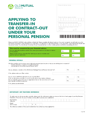 Old Mutual Wealth Personal Pension Application