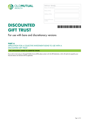 Discounted Gift Trust Application Form