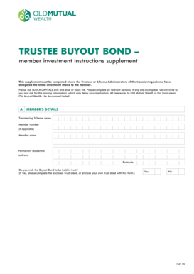 Trustee Buyout Bond Member Investment Instructions