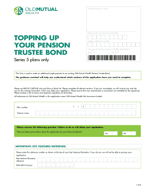 Old Mutual Wealth Pension Trustee Bond Top-Up Form