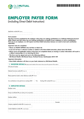 Employer Payer Form for Collective Retirement Account