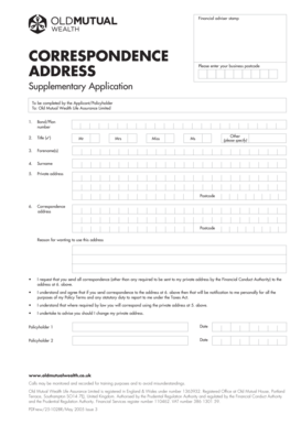 Old Mutual Wealth Correspondence Address Change Form