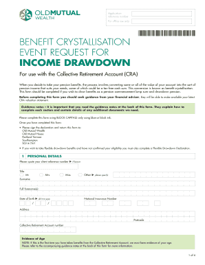 UK Pension Benefit Crystallisation Form