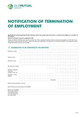 Notification of Termination of Employment