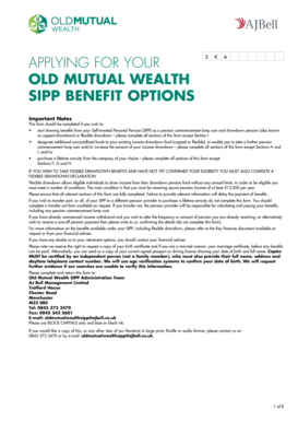 Old Mutual Wealth SIPP Benefit Options Form