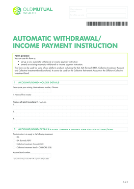 Automatic Withdrawal/Income Payment Instruction Form