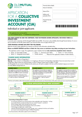 UK Collective Investment Account Application Form
