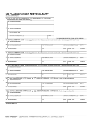 UCC Financing Statement Additional Party
