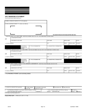 UCC Financing Statement Form UCC1