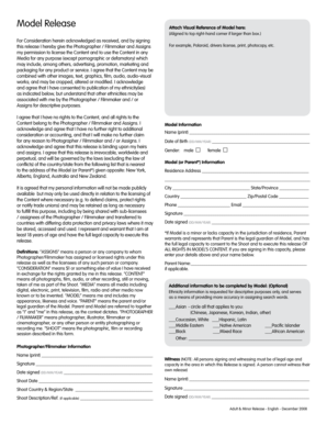 Model Release Form