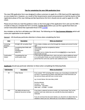 UK CRB Application Form