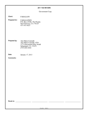 2011 Form 990 Tax Return
