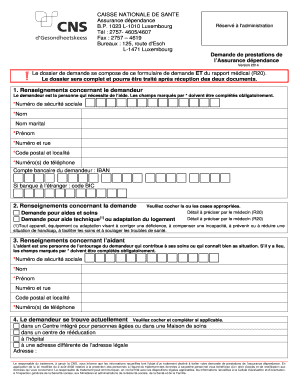 Demande de prestations de l’Assurance dépendance