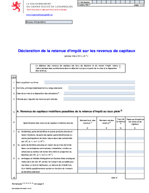 Déclaration de la retenue d'impôt sur les revenus de capitaux