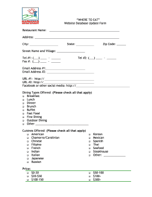 Restaurant Listing Form