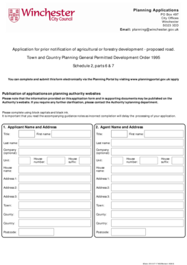 Application for Prior Notification of Agricultural or Forestry Development