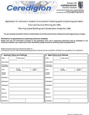 UK Planning Permission Condition Removal Application