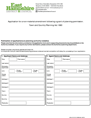 UK Non-Material Amendment Planning Application
