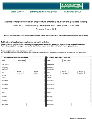UK Agricultural or Forestry Development Planning Application