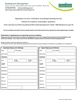 UK Telecommunications Development Prior Notification Form