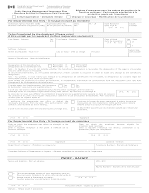 Public Service Management Insurance Plan Application