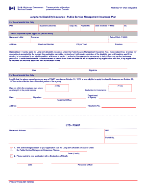 Long-term Disability Insurance Application