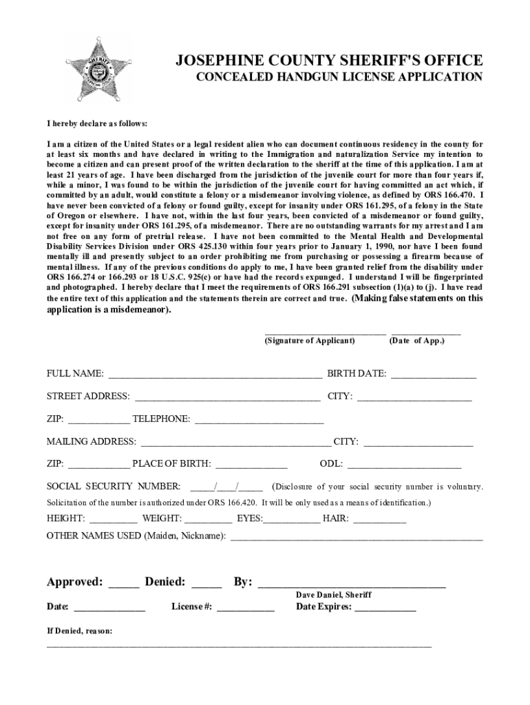 josephine county concealed carry Preview on Page 1