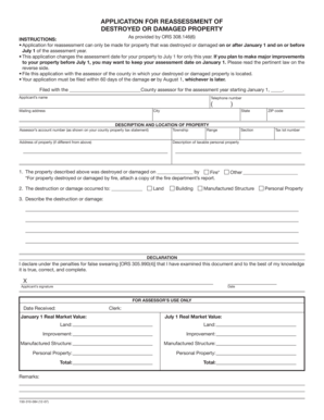 Oregon Property Reassessment Application