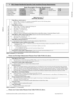 2011 Oregon Residential Specialty Code Self-Certification