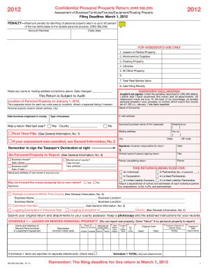 Oregon Personal Property Return