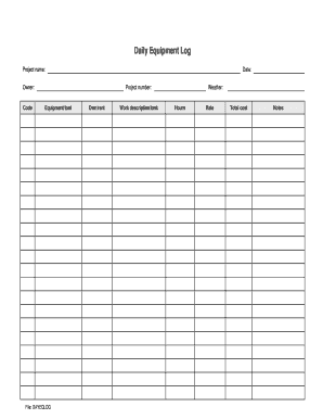 Daily Equipment Log