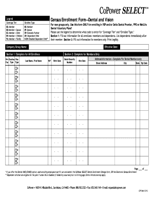 Dental and Vision Enrollment Form