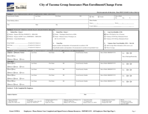 City of Tacoma Group Insurance Plan Enrollment/Change Form