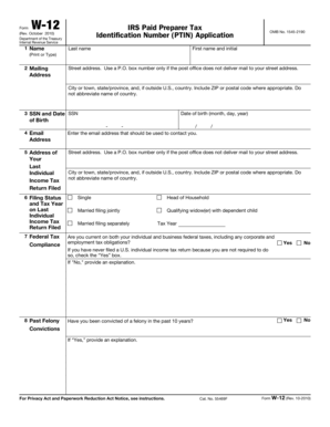 IRS Paid Preparer Tax Identification Number Application