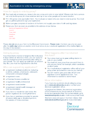 UK Emergency Proxy Vote Application