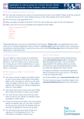 Proxy Vote Application for Crown Servant or British Council Employee