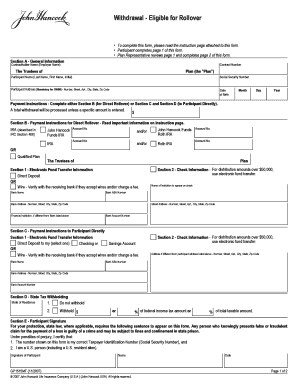 Withdrawal Eligible for Rollover Form