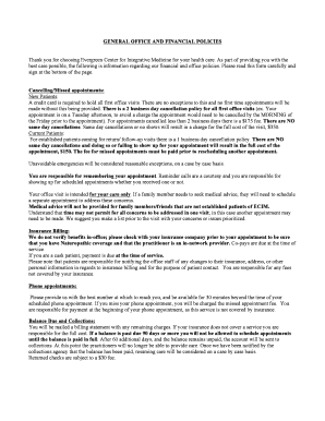 Evergreen Center Financial and Office Policies